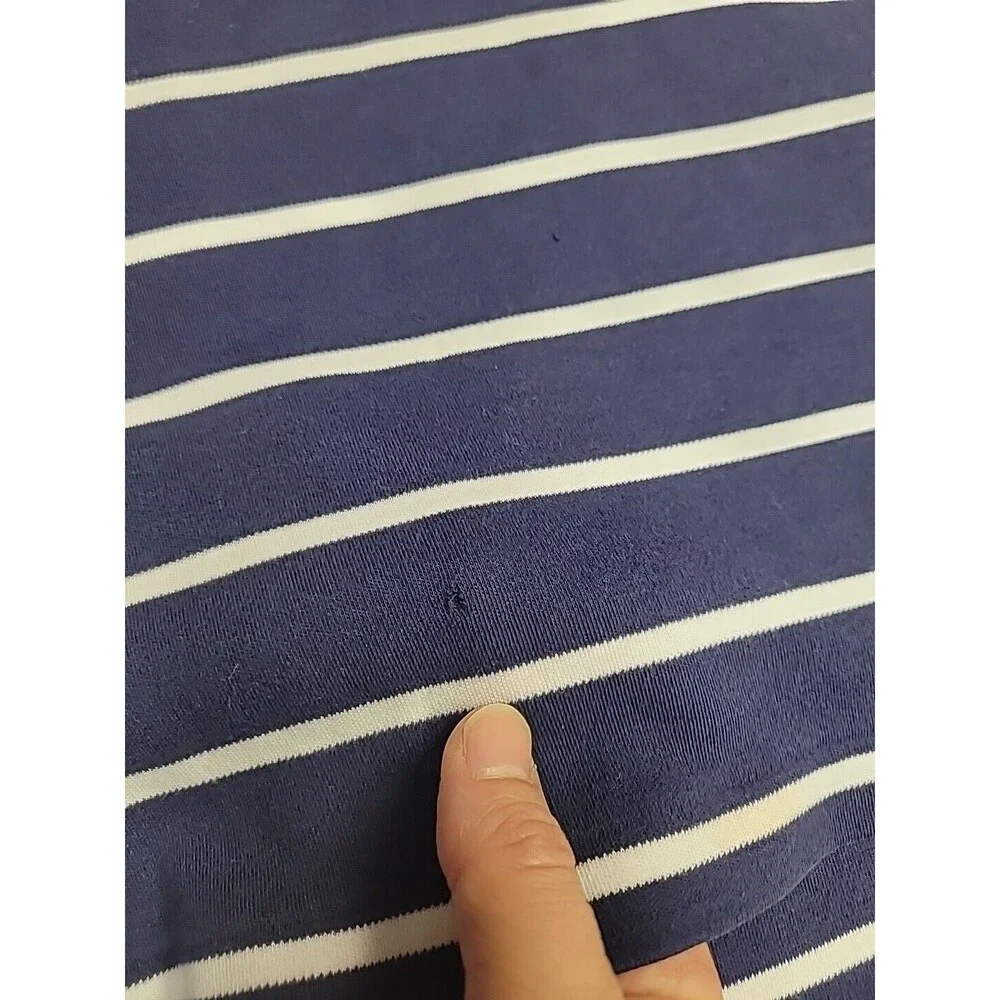 Ralph Lauren Polo Men's Large‎ Navy White Stripes Short Sleeve Top Cotton Read